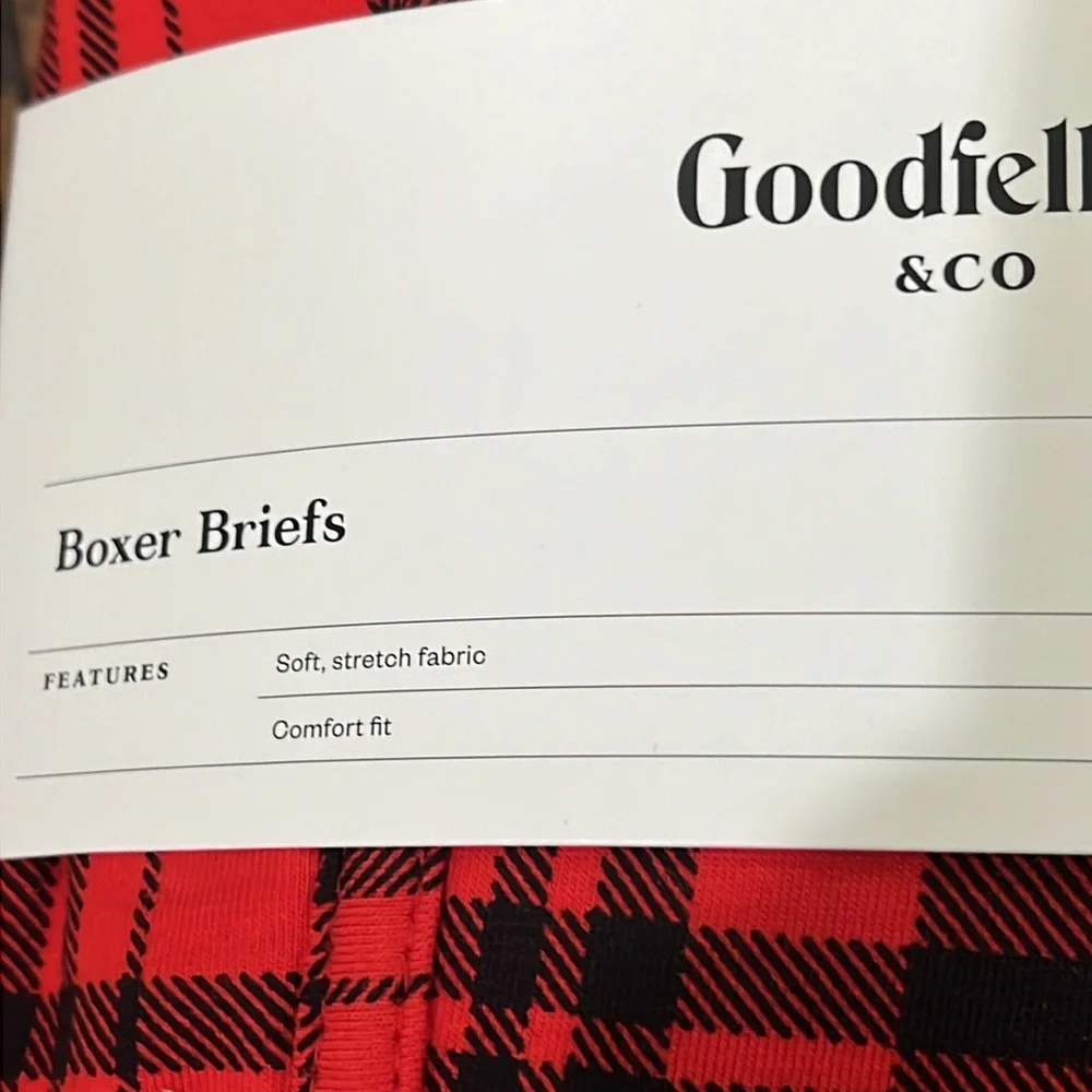 Boxer Briefs XL pair in red & black plaid
